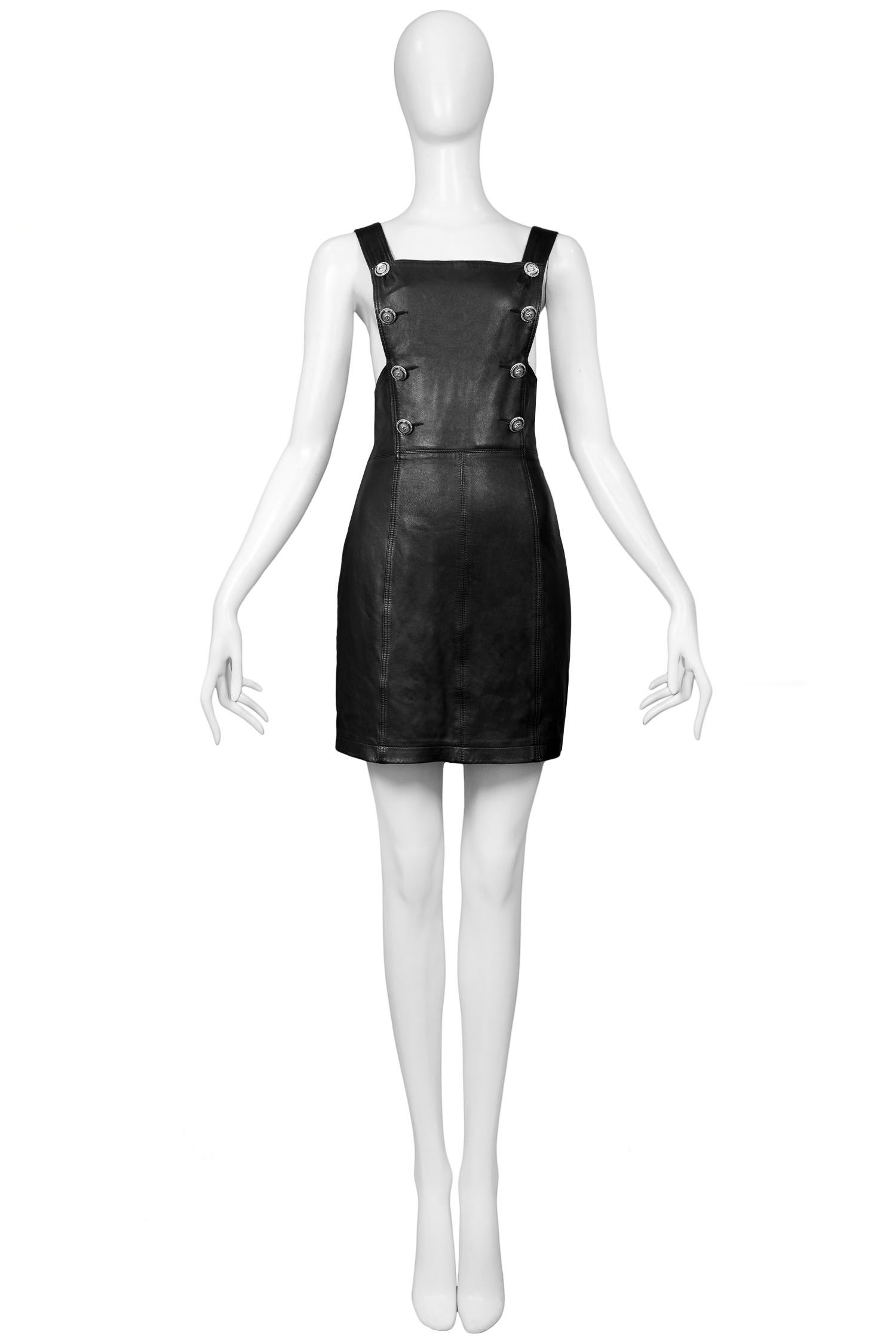 Black leather top jumper dress