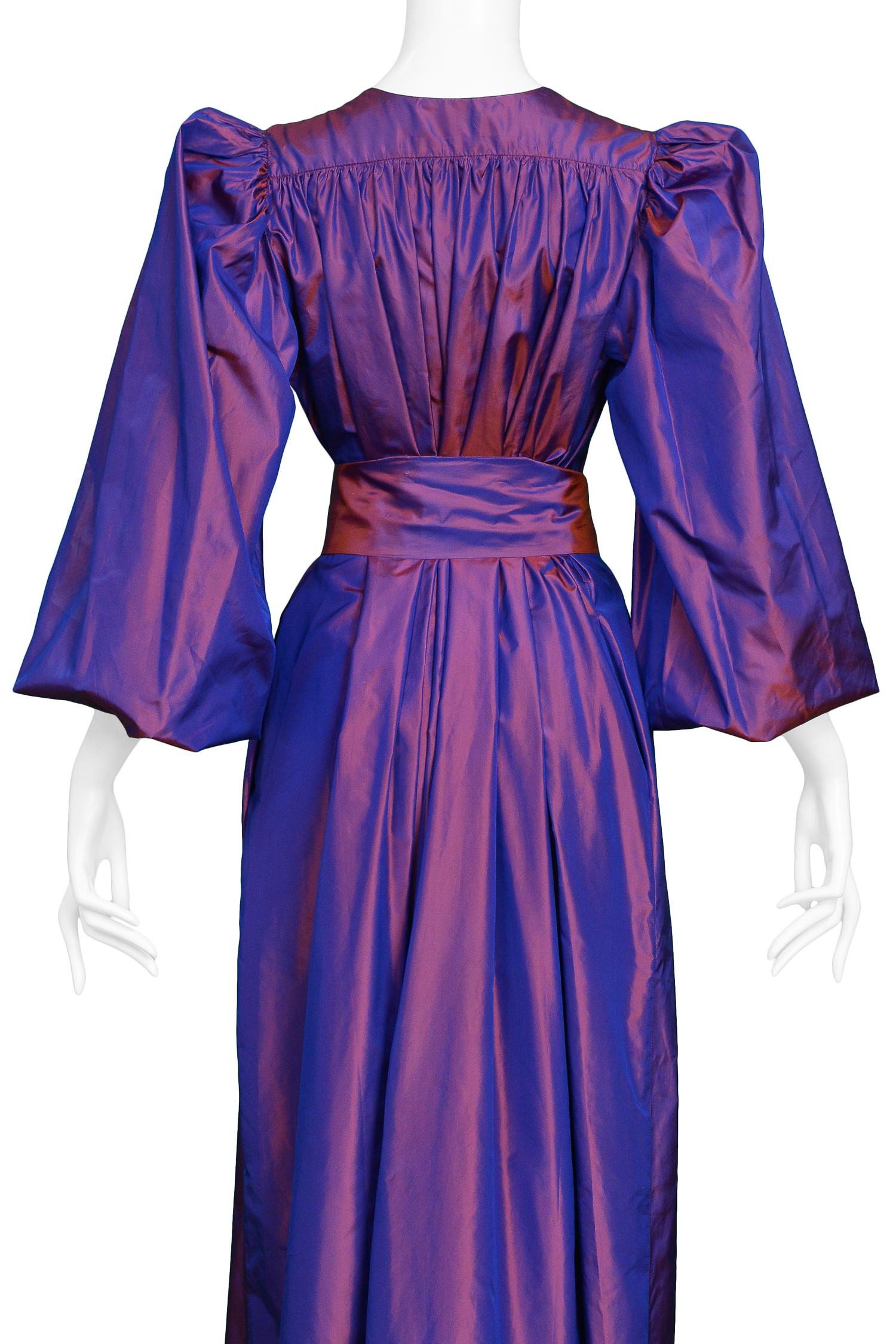 Vintage Yves Saint Laurent Metallic Taffeta Gown  2
