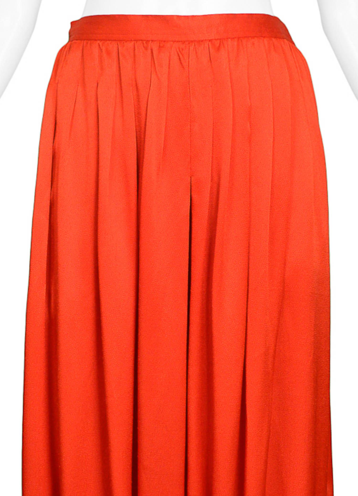red satin pants