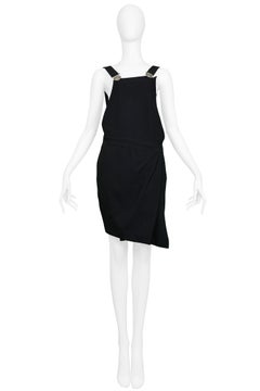 Vintage Gianni Versace 1994 Black Wool Asymmetrical Jumper Dress