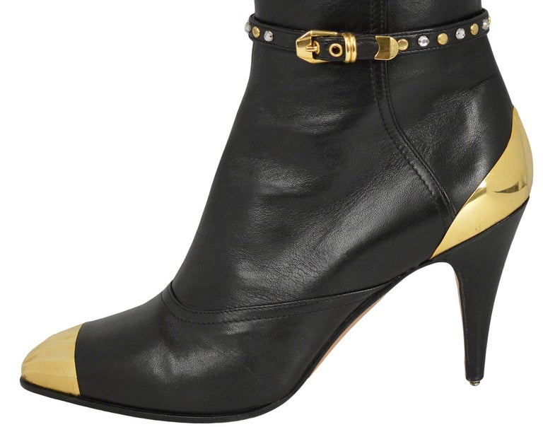 versace leather boots