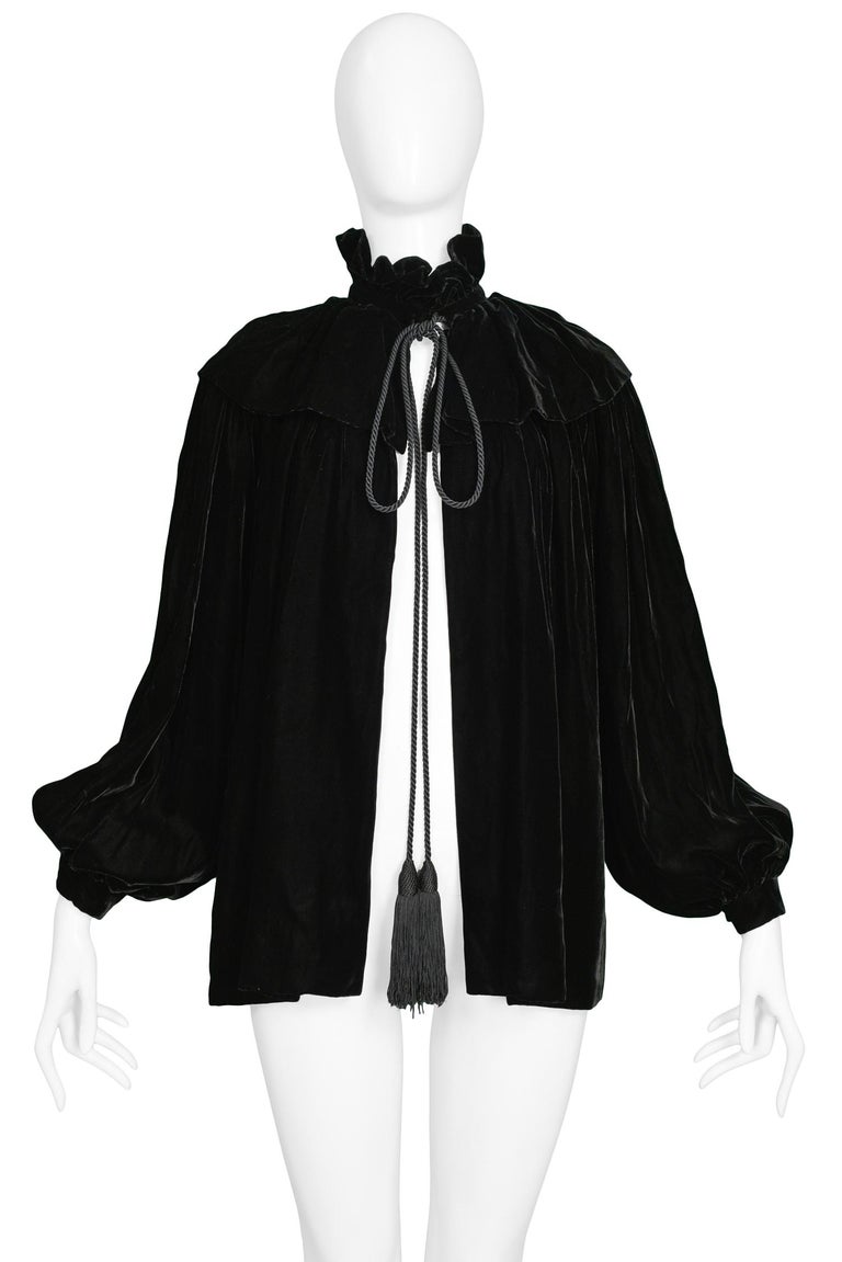 Vintage Yves Saint Laurent Black Velvet Cloak at 1stDibs