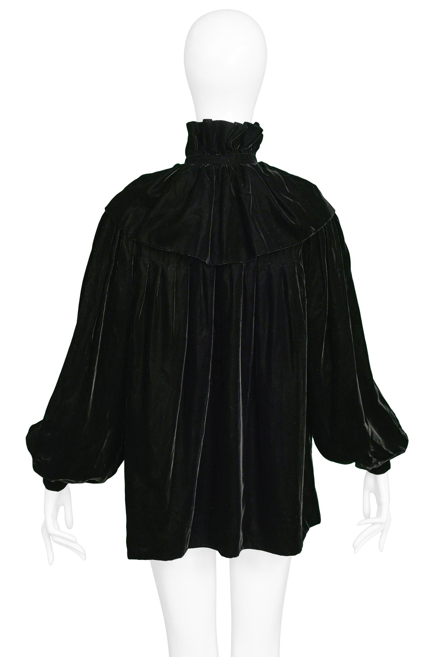 Women's or Men's Vintage Yves Saint Laurent Black Velvet Cloak