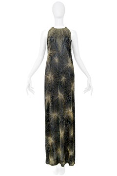 Vintage Halston 1980 Beaded Firework Gown