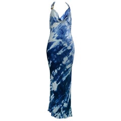 Vintage John Galliano for Christian Dior 2001 Velvet Tie-Dye Gown