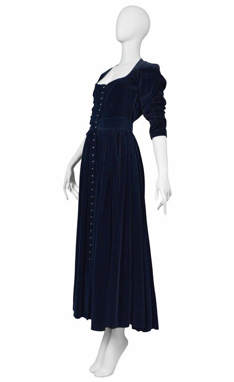 Alaia Blue Velvet Gown For Sale at 1stdibs