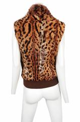 John Galliano Leopard and Leather Vest