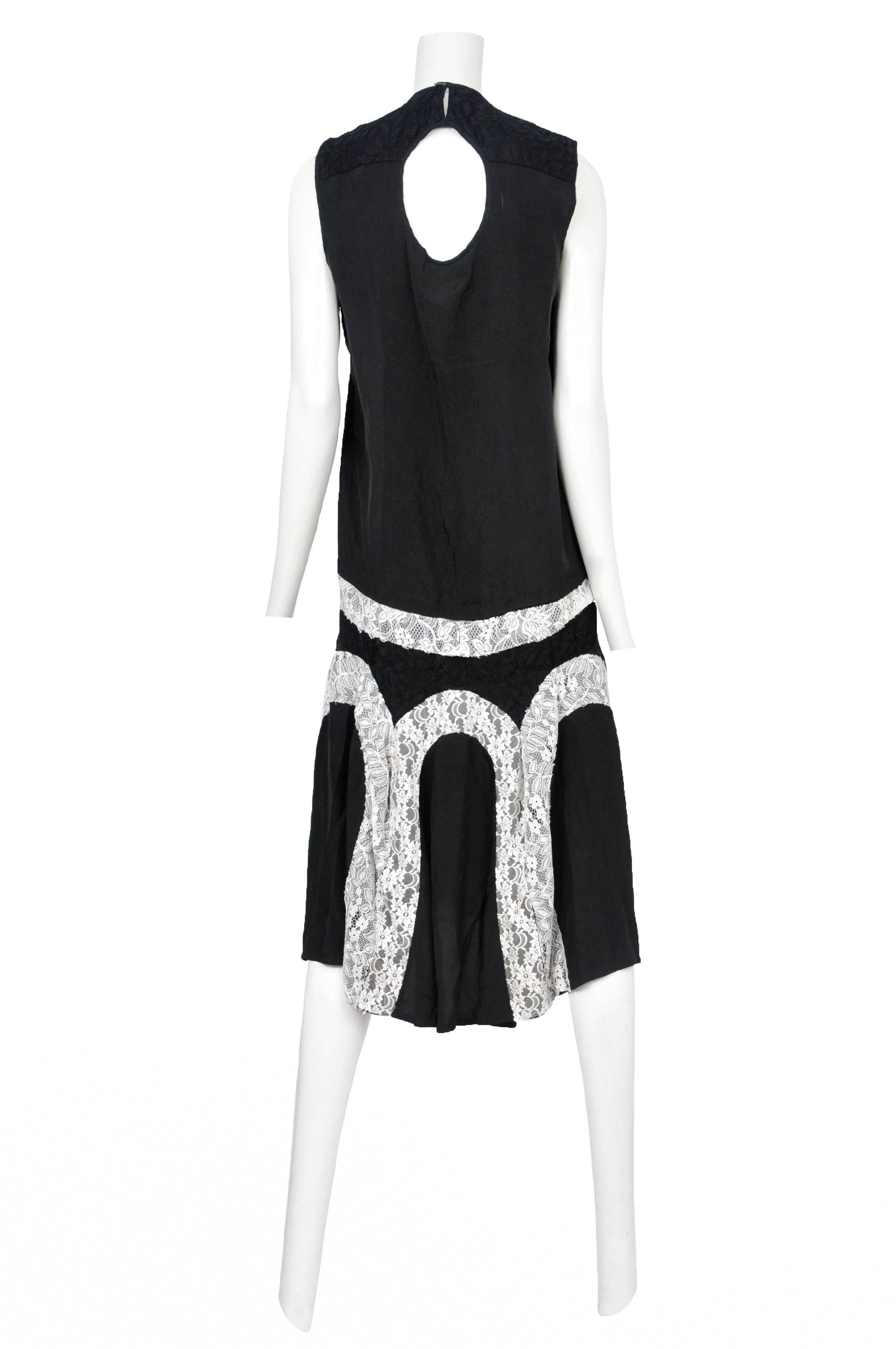 Comme Des Garcons Black Lace & White Dress In Excellent Condition In Los Angeles, CA