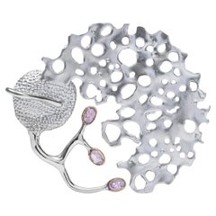 Elara Silver Pendant with Baroque Pearl and Pink Sapphires