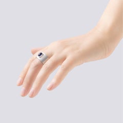 German Kabirski Monarch Collectible Egoist 925 Silver Ring with Blue Sapphires