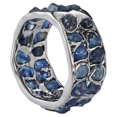 Bague en argent plaqué rhodium noir « German Kabirski Dinara » avec saphir