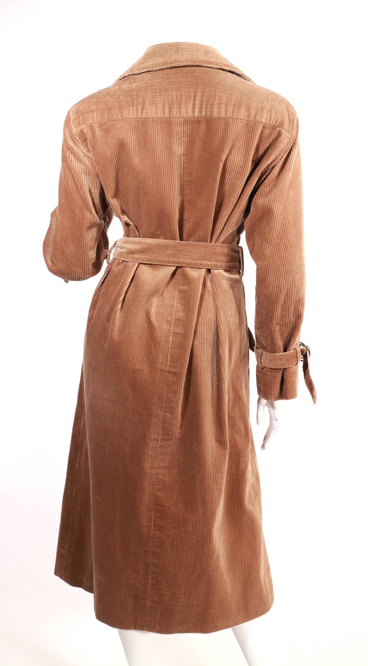 1970s Yves Saint Laurent Corduroy Trench In Excellent Condition In New York, NY
