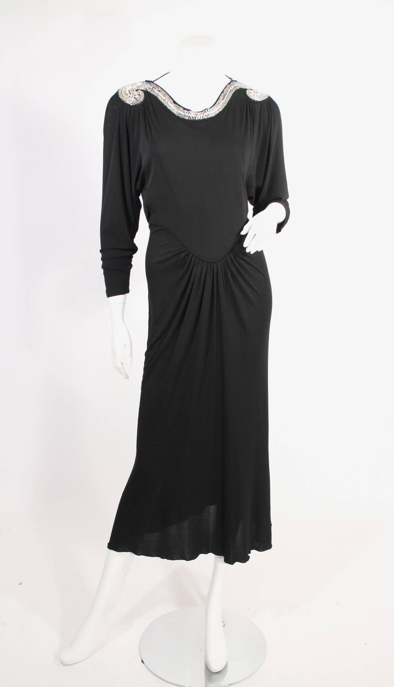 Ossie Clark Late 1970's Dress with Rhinestones