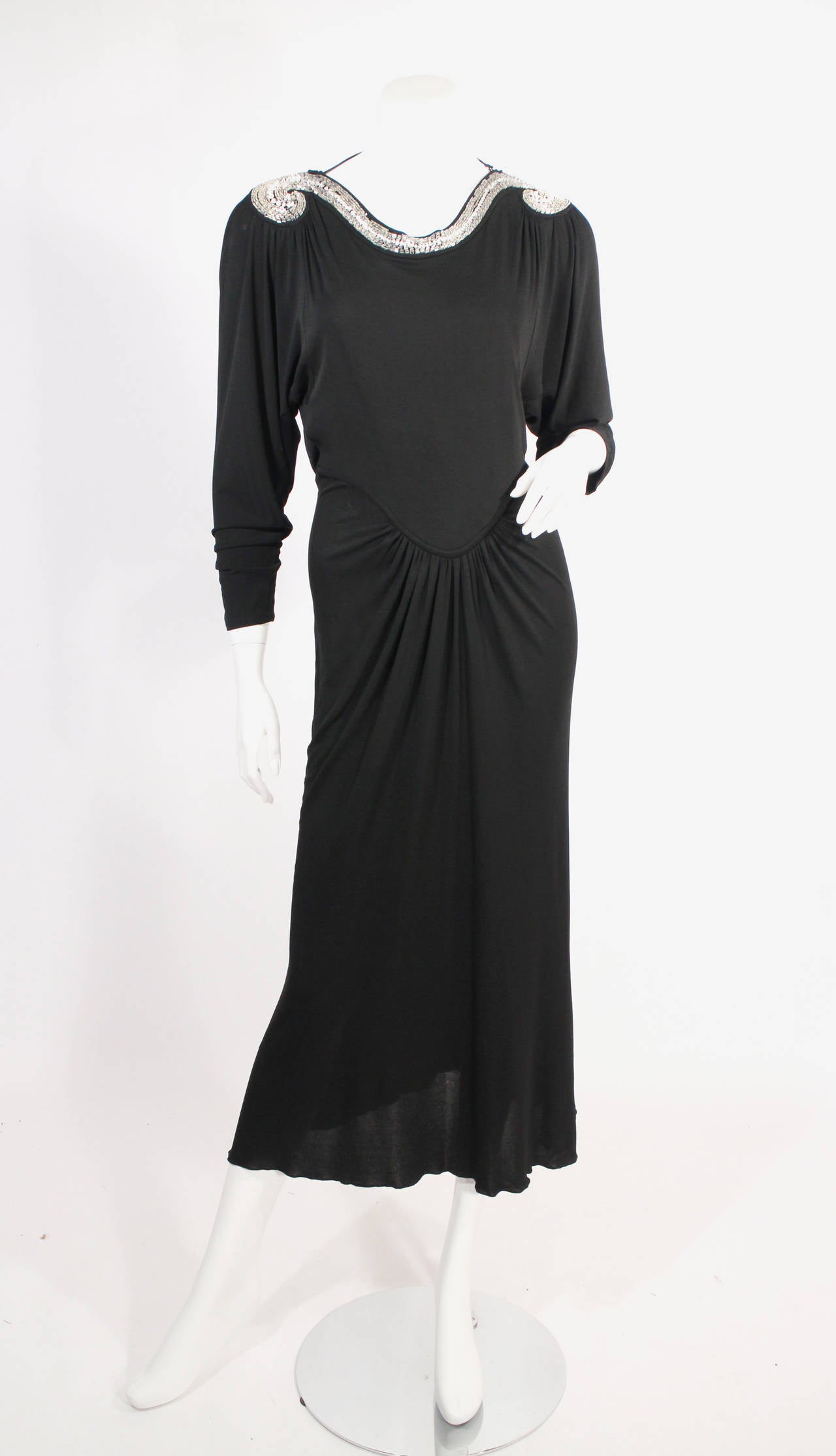 Ossie Clark Late 1970's Dress with Rhinestones For Sale at 1stdibs