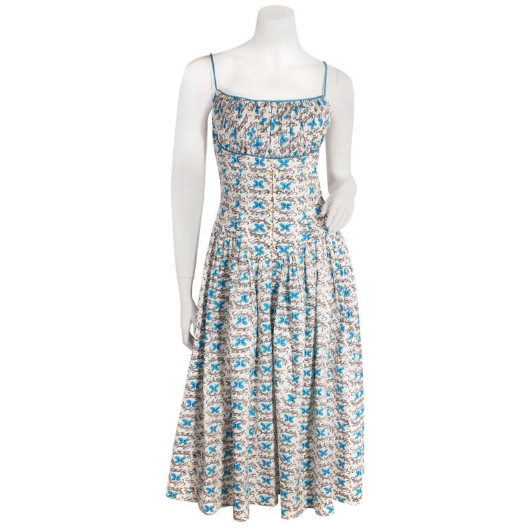 1950s Butterfly Dress For Sale