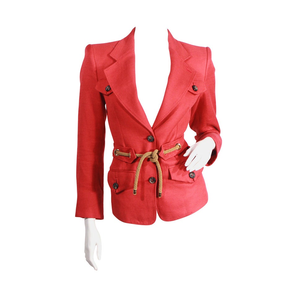 1990s Yves Saint Laurent Nautical Blazer For Sale