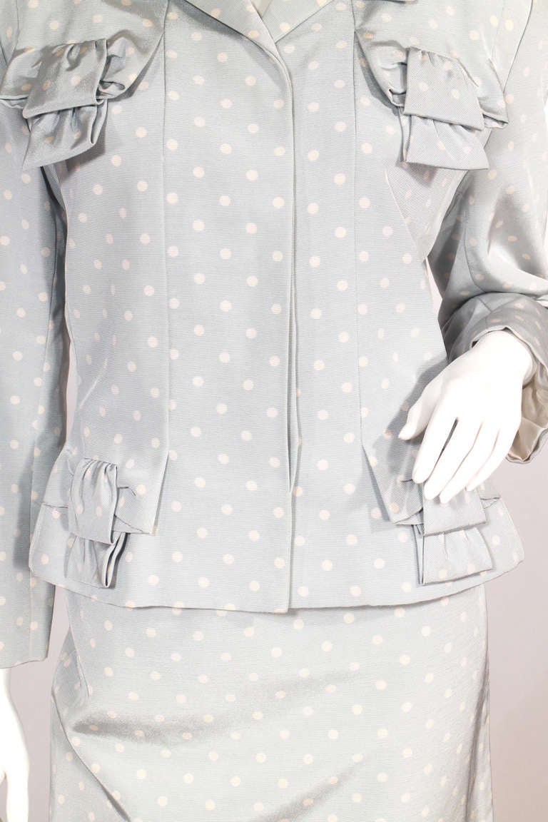 Givenchy Couture Polka Dot Skirt Suit