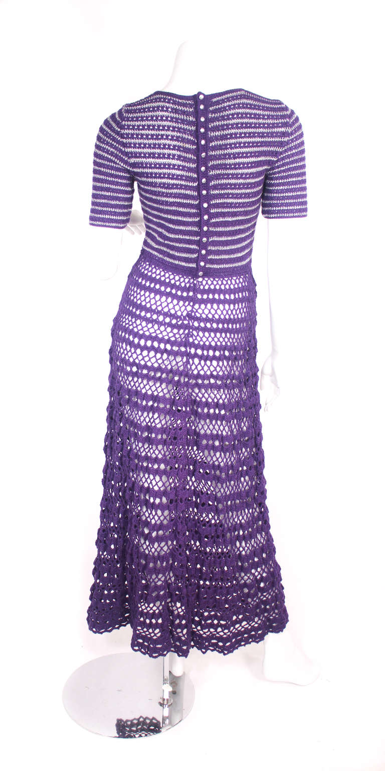 Early 1970's Crochet Knit Dress 1