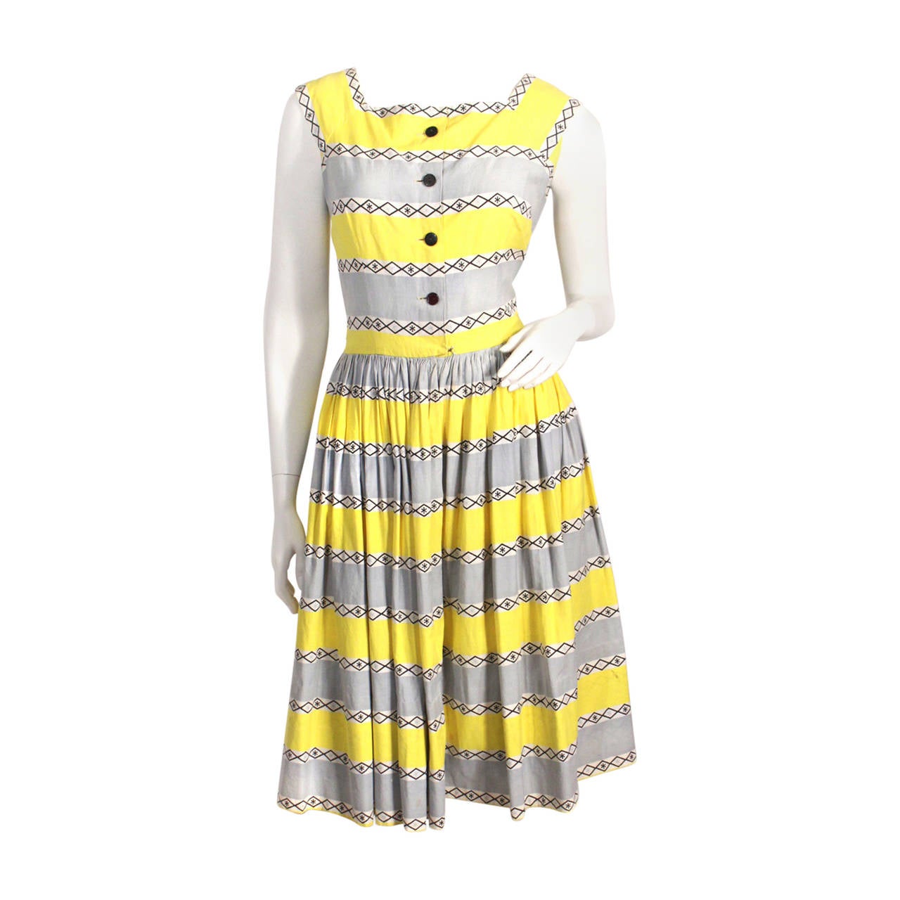 1950s Cotton Print Dress