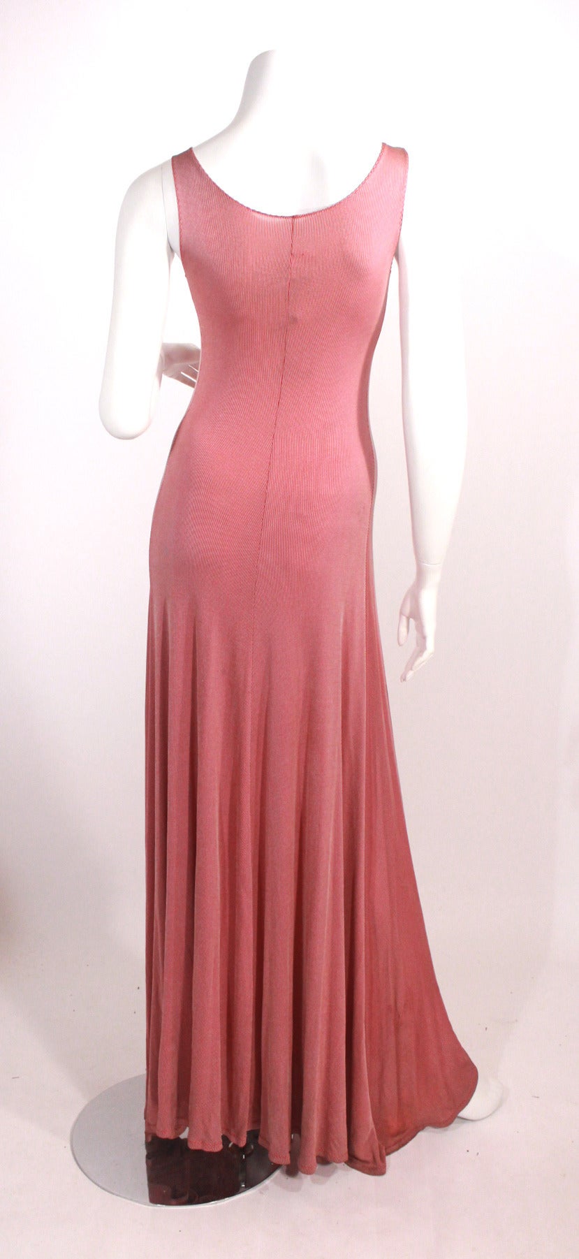 Pink 1970s Stephen Burrows Jersey Gown For Sale