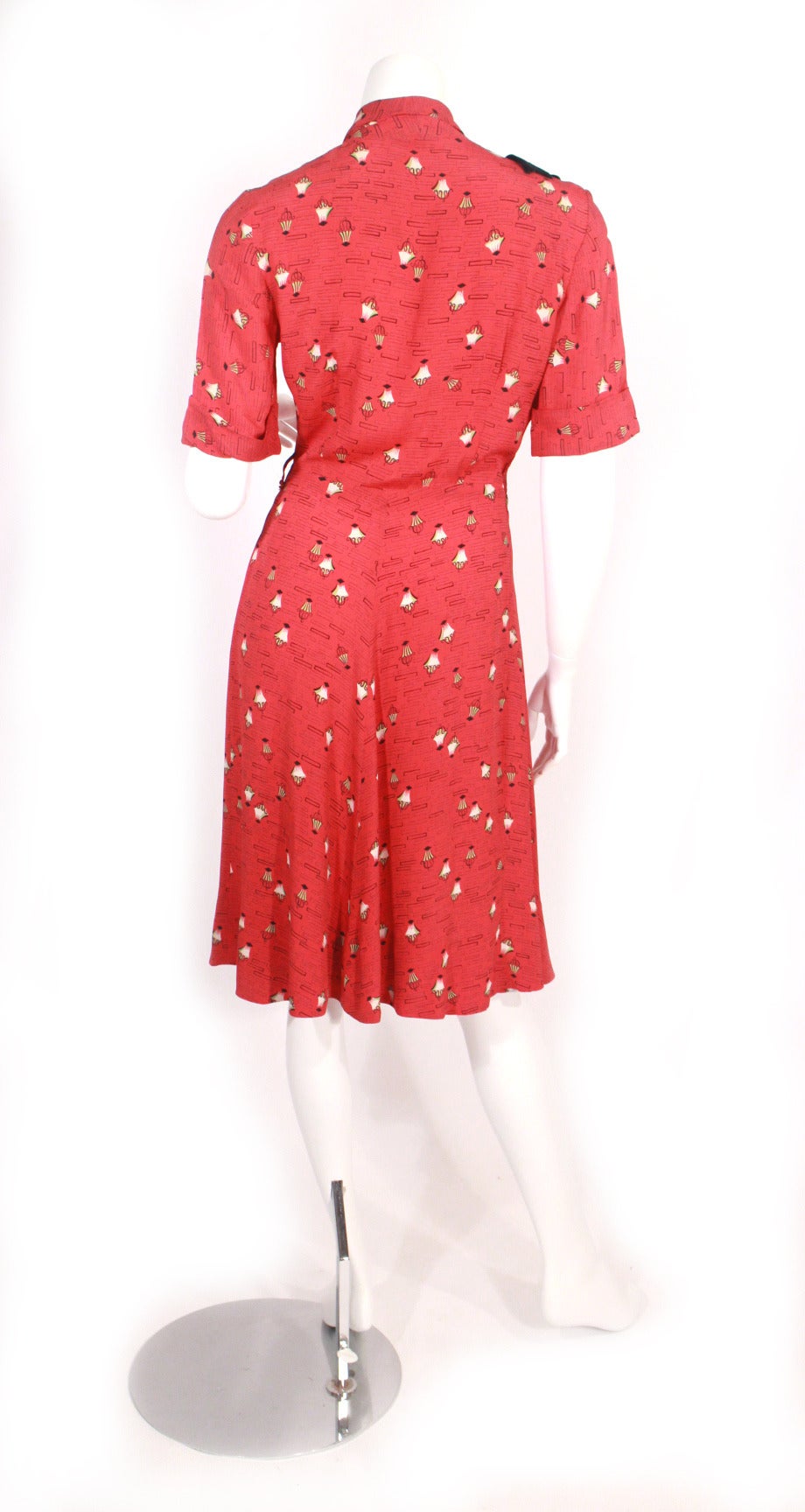 red 1940s dress