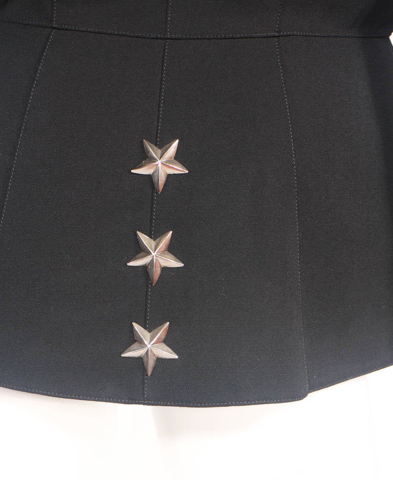 Thierry Mugler Jacket with Star Detail and Pin In Excellent Condition For Sale In New York, NY