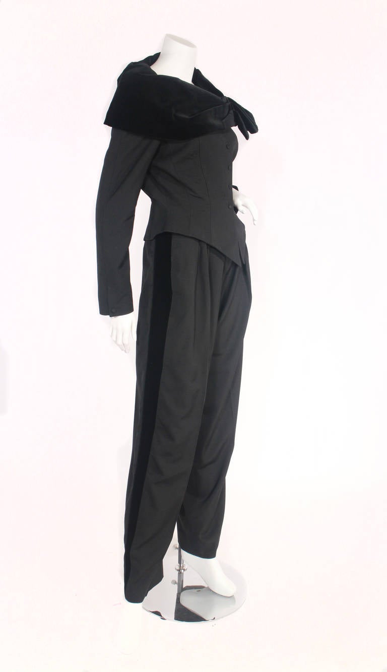 Black Thierry Mugler Tuxedo Pant Suit For Sale