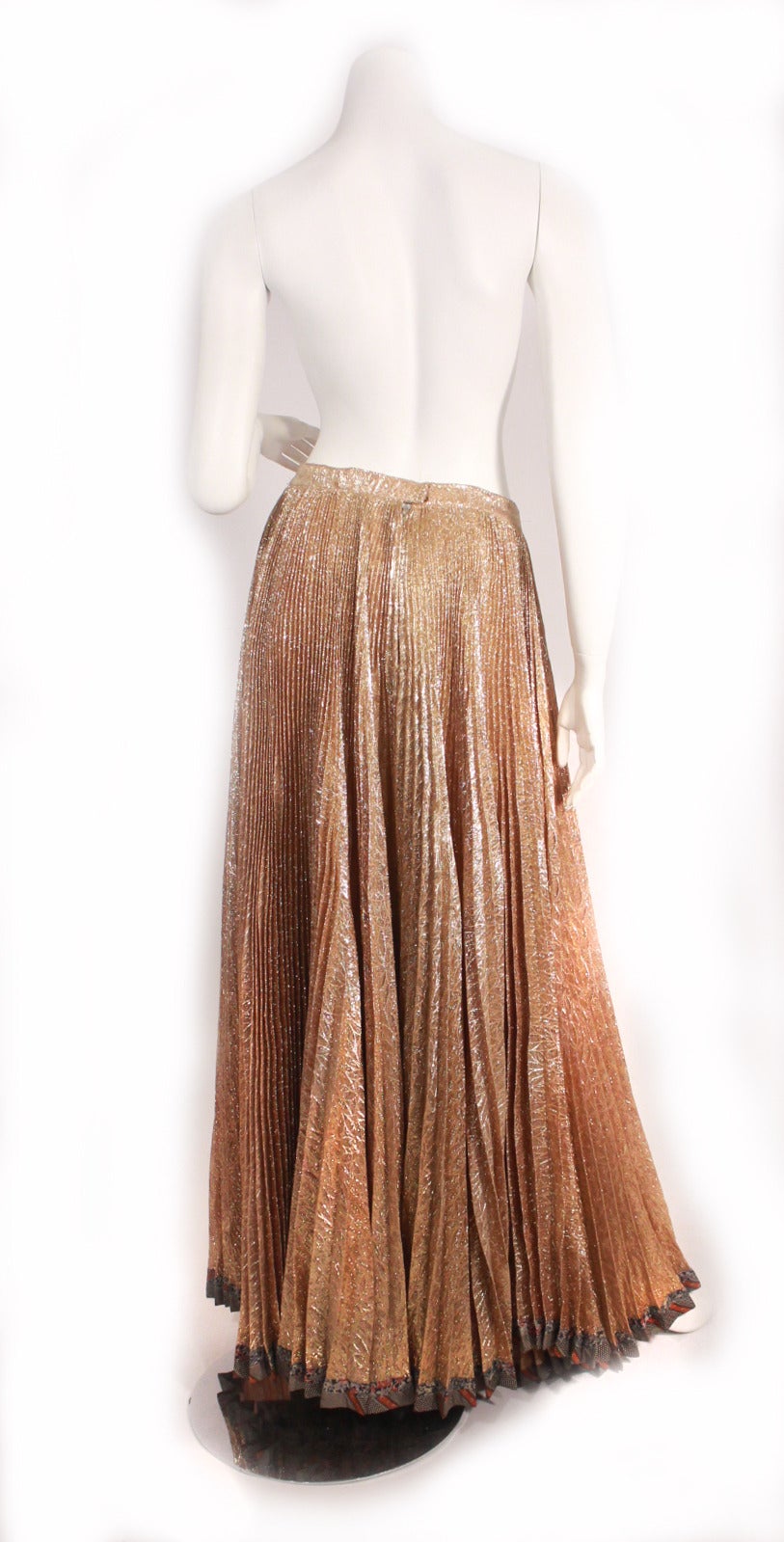 Koos Van Den Akker Gold Lame Skirt In Excellent Condition For Sale In New York, NY