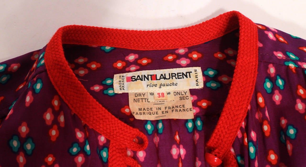 Early Yves Saint Laurent Peasant Dress 1