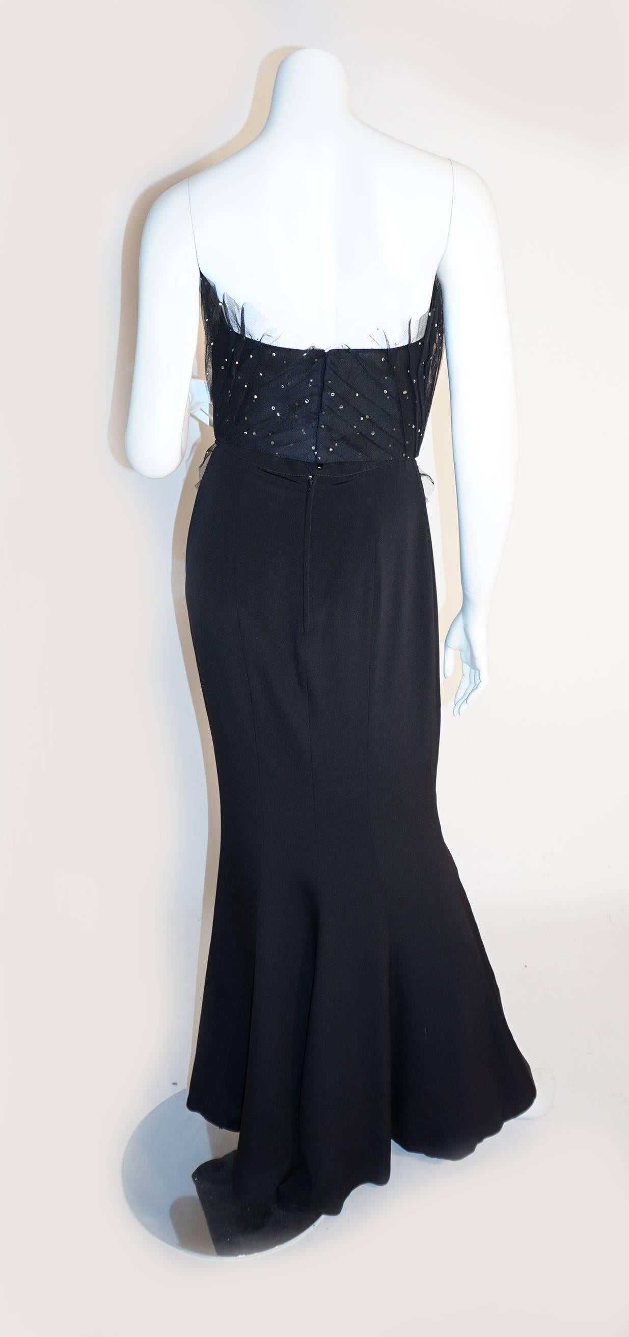 Black Thierry Mugler Rare Embellished Bustier with Skirt For Sale