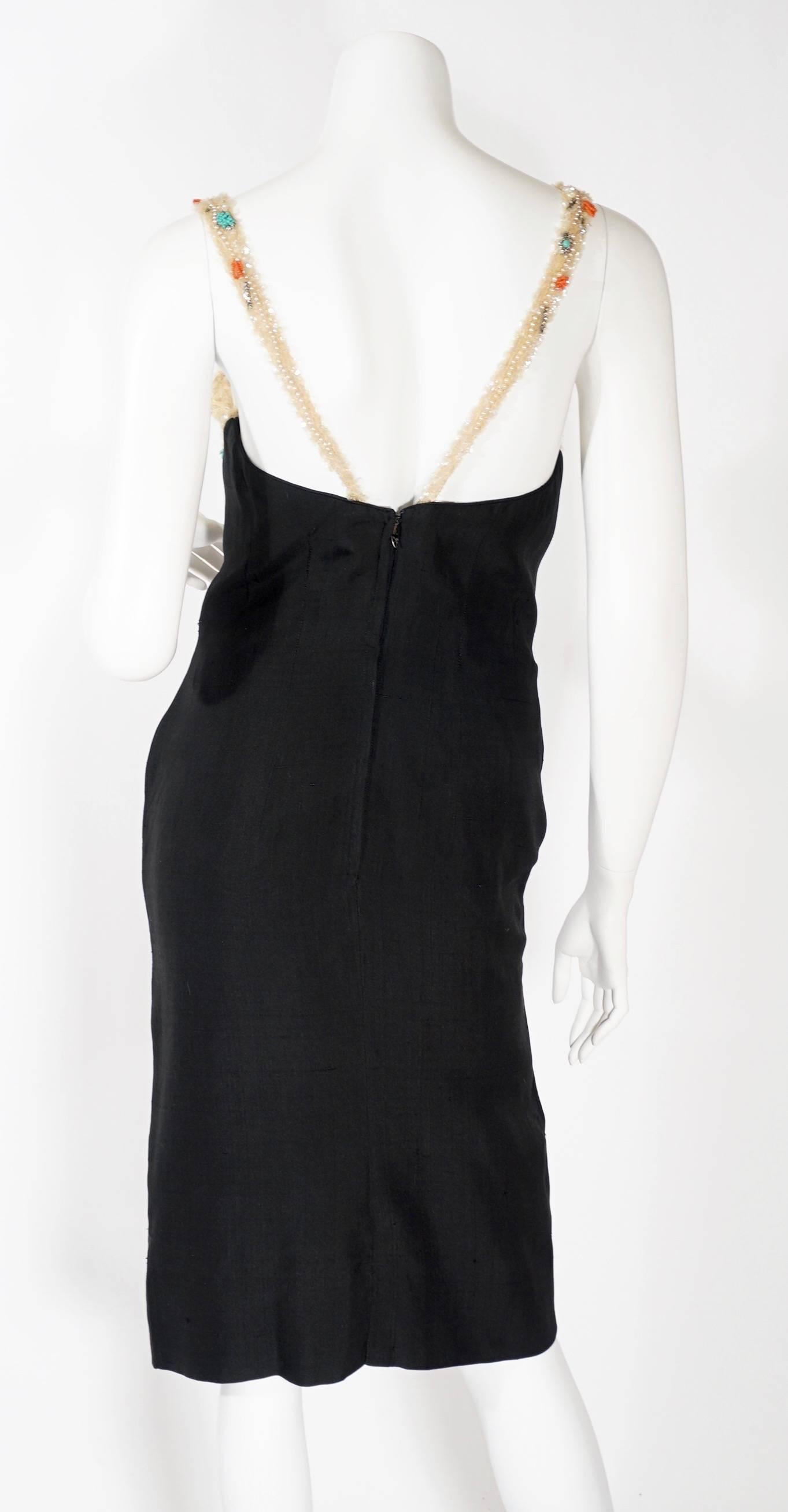 Women's or Men's 1960s Mr. Blackwell Sequin Jeweled Silk Dress