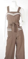 1970s Brown Polka Dot Jumpsuit