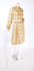 1970's Galanos Plaid Dress