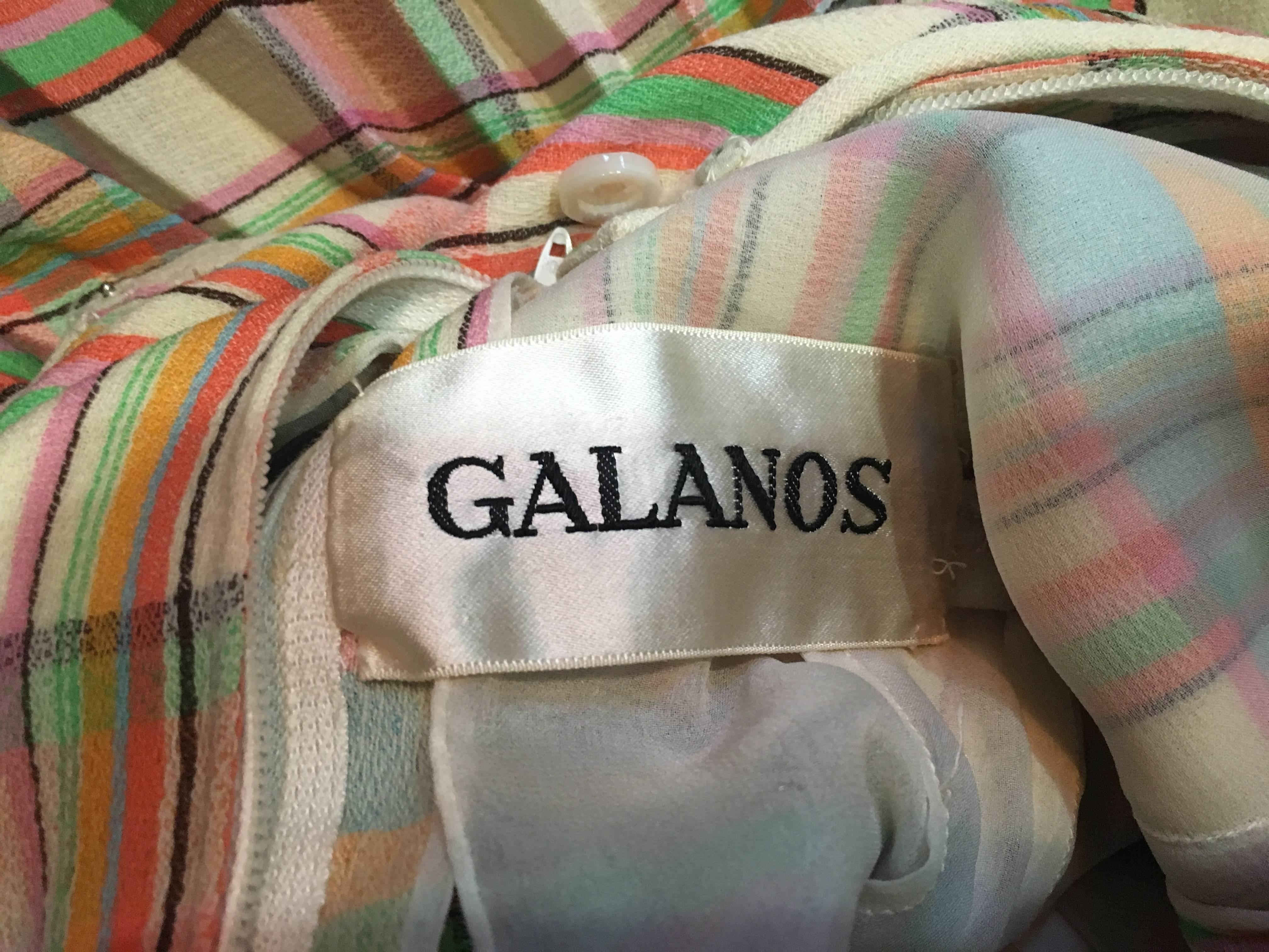 1970's Galanos Plaid Dress In Excellent Condition For Sale In New York, NY
