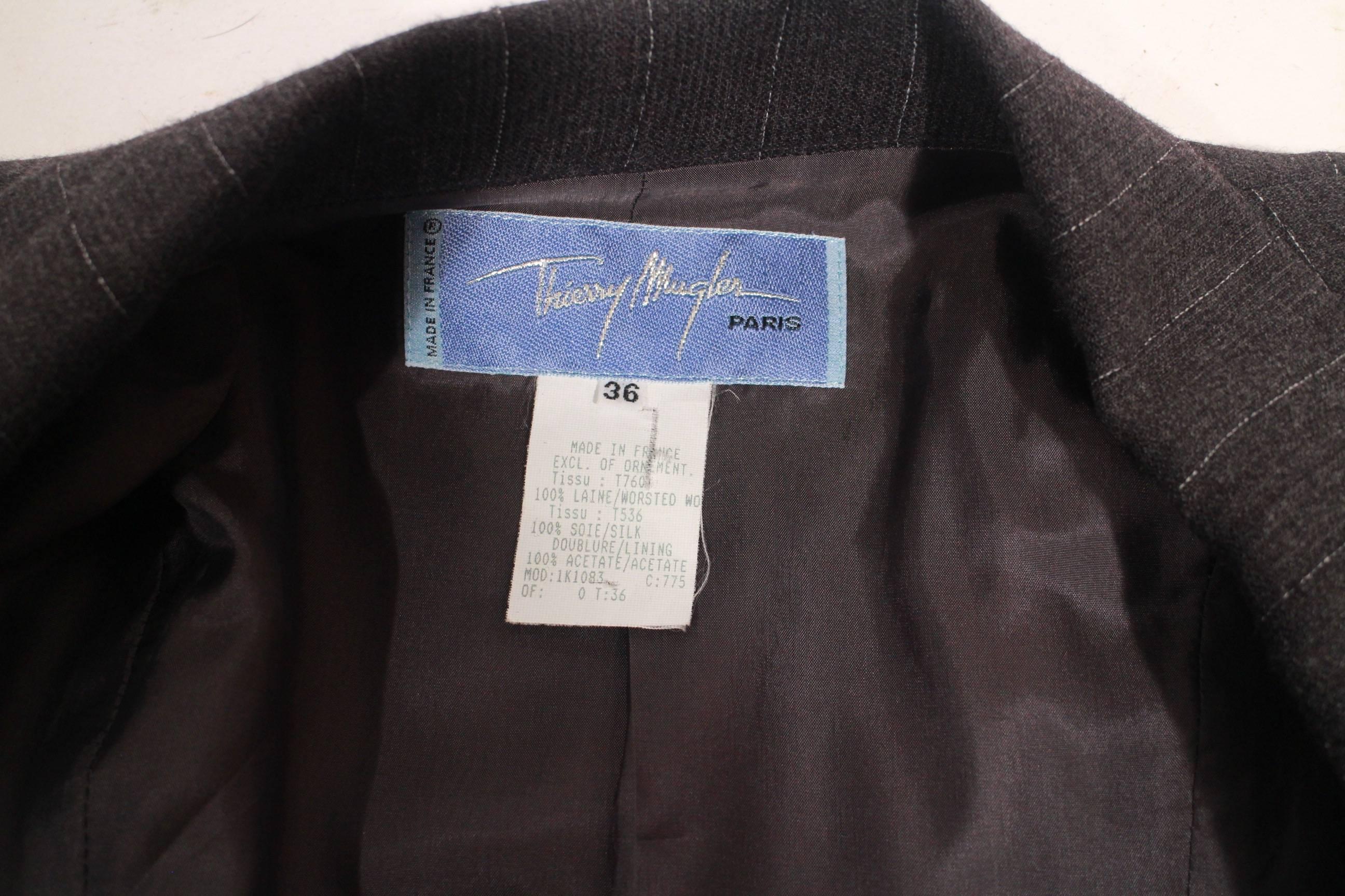 80s Mugler Double Breasted Skirt Suit For Sale 1