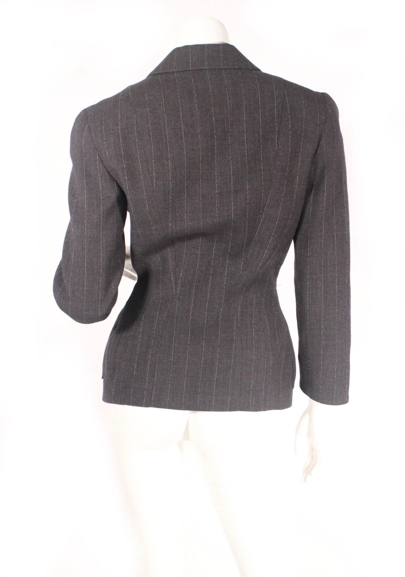 Black 80s Mugler Double Breasted Skirt Suit For Sale