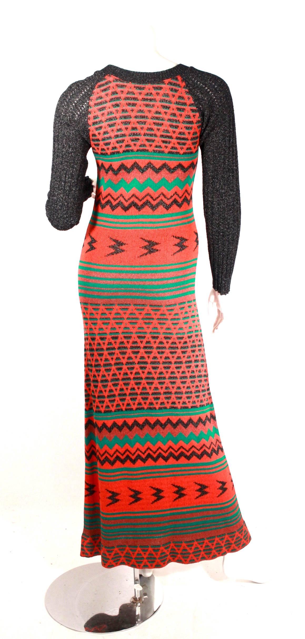 1970s Sant Angelo Knit Dress In Excellent Condition For Sale In New York, NY