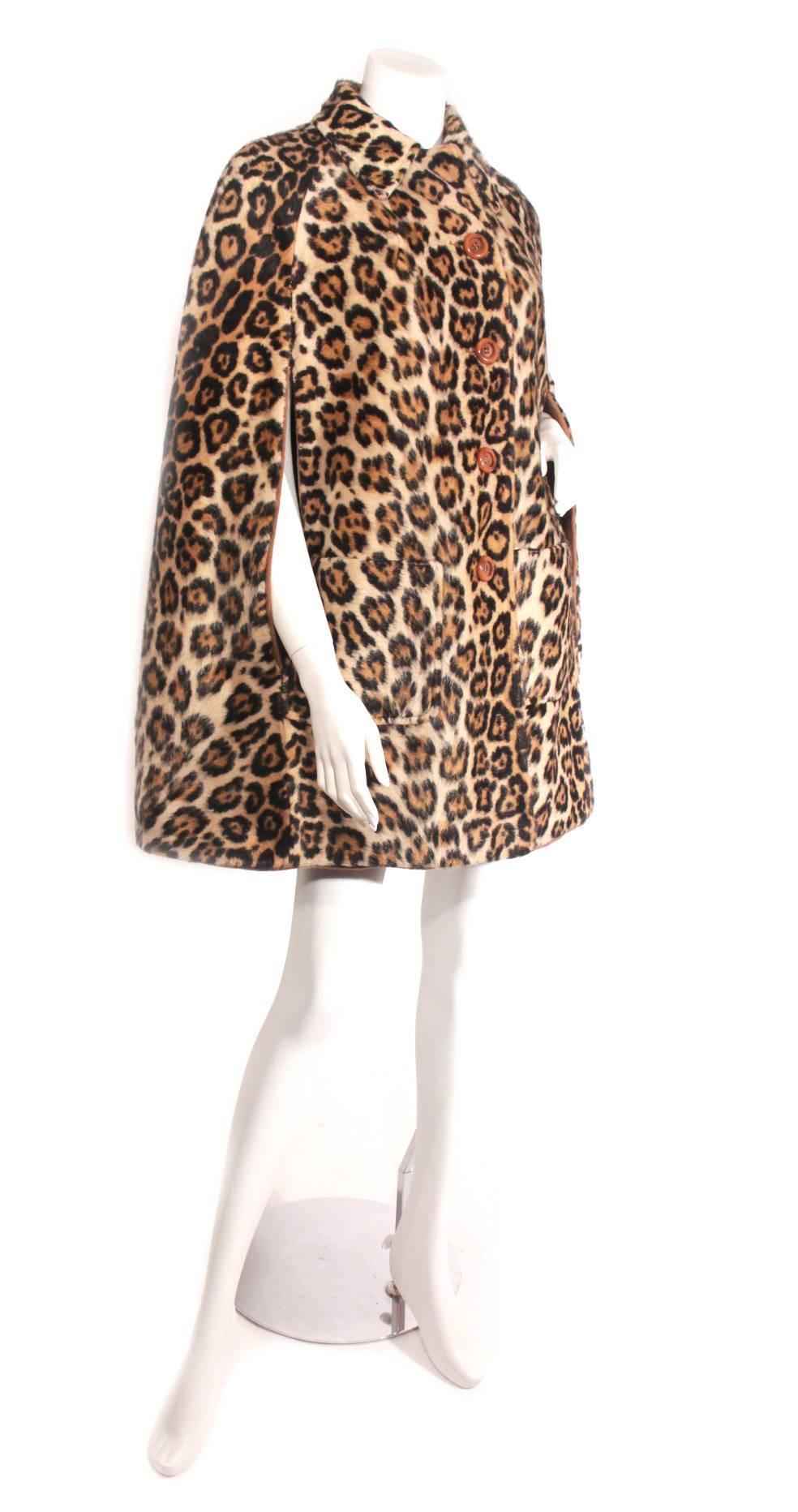 Faux Leopard Fur Cape  In Excellent Condition In New York, NY