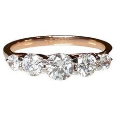 925 Sterling Silver Moissanite Ring 5 Stone Beautiful Anniversary Gift For Her