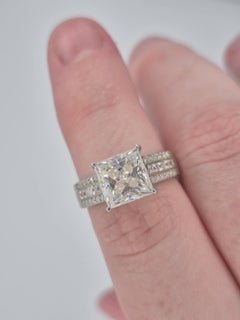 Princess Cut Moissanite Engagement Ring 925 Sterling Silver Promise Ring.