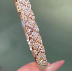 Bellissimo bracciale con moissanite, bracciale rigido in argento sterling 925 da donna.