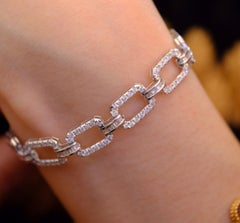 925 Sterling Siver Link Bracelet For Women Moissanite Bracelet For Women.