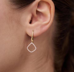 925 Sterling Silver Drop Earrings For Women Minimalist Moissanite Earrings Gift.