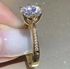 925 Sterling Silver Solitaire Ring Beautiful Engagement Moissanite Ring For Her.