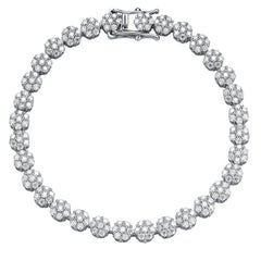 925 Sterling Silver Tiny Flower Styled Bracelet Beautiful Moissanite Bracelet.