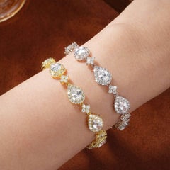 Moissanit-Armband in Birnenform für Damen – elegantes Armband aus 925er Sterlingsilber.