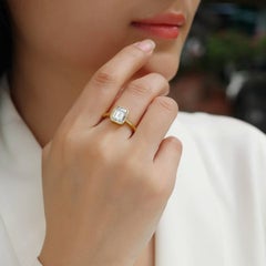 925 Sterling Silver Single Stone Solitaire Ring Elegant Moissanite Ring For Her.