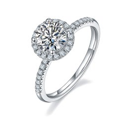 Beautiful Moissanite Ring For Women 925 Sterling Silver Solitaire Round Ring.