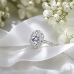 Minimalist Moissanite Oval Shaped Ring 925 Sterling Silver Engagement Ring Gift.