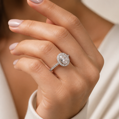 Minimalist Moissanite Oval Shaped Ring 925 Sterling Silver Engagement Ring Gift.